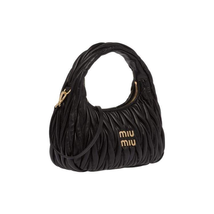 Famkools - Luxury Fashion and Beauty Platform | Miu Miu Single  shoulder/slanted back bag | Matelassé 軟羊革單肩包黑色5BC125-N88-F0002-V-OOY